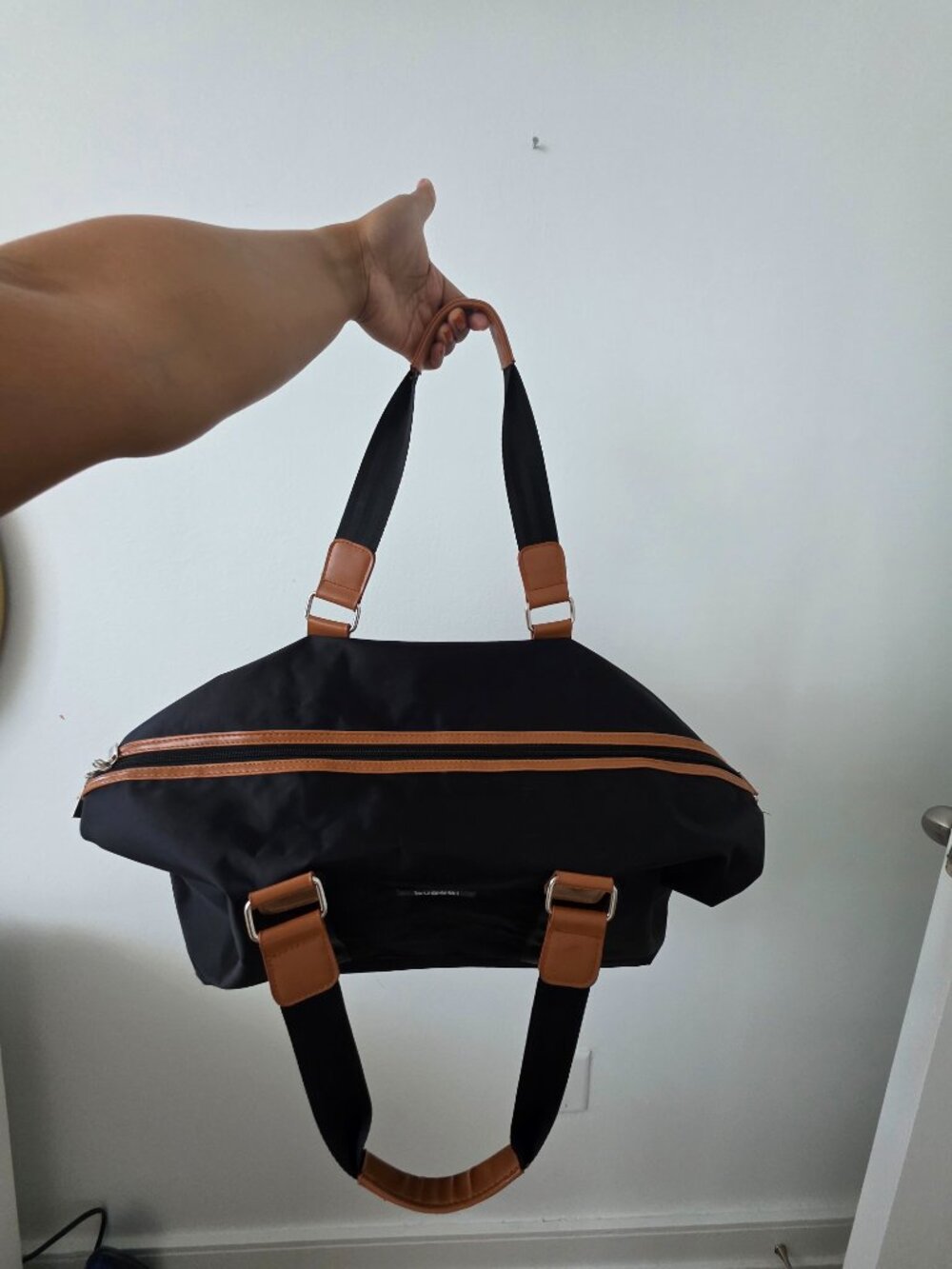Bugatti Black & Brown Weekender Duffel Bag | Travel & Gym Bag - Picture 8 of 11